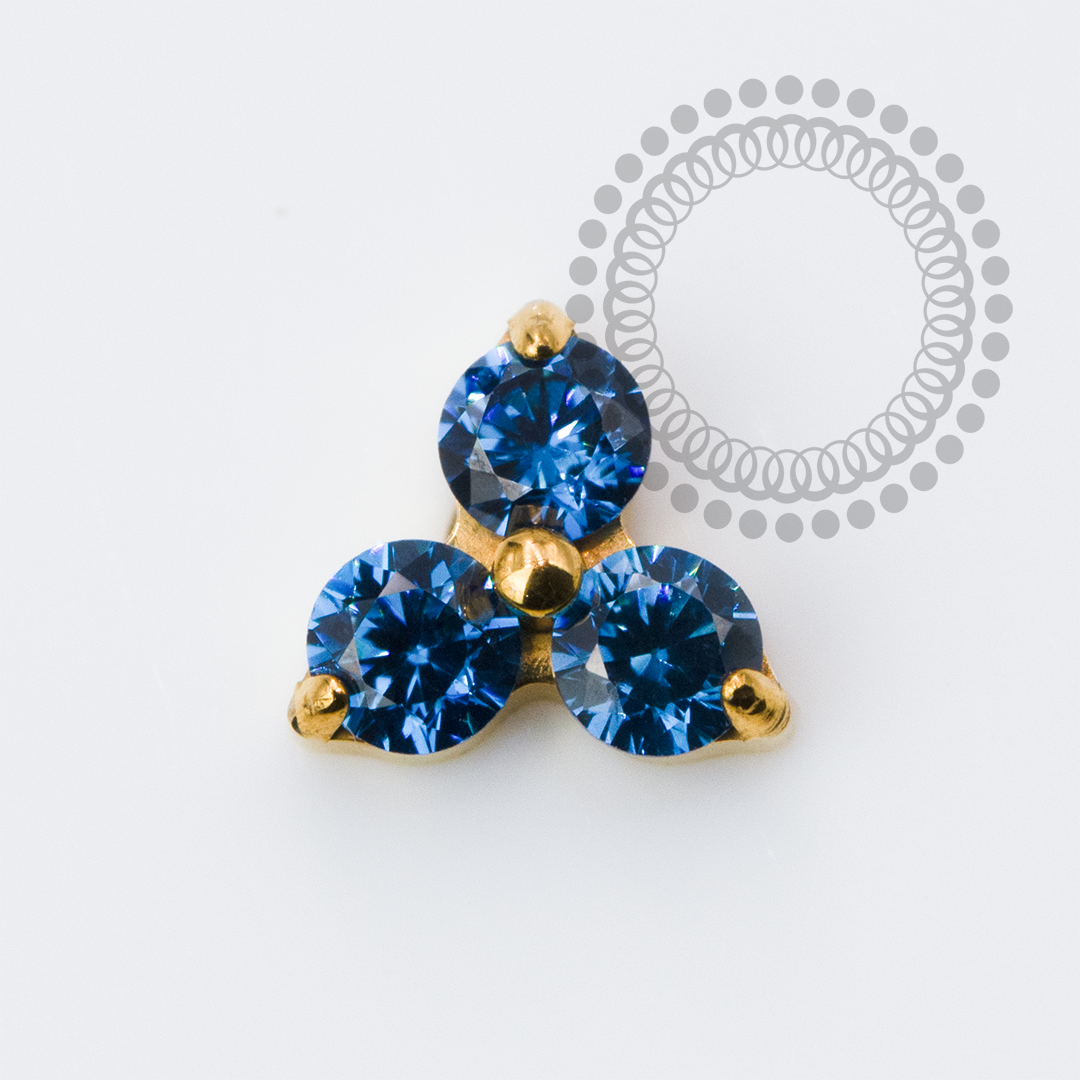 TN2316 Topo Trinity Lux Push Pin Titânio PVD Gold