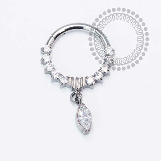 TN2055 Segmento Frontal Cz Pingente 8mm Titânio ASTM F136