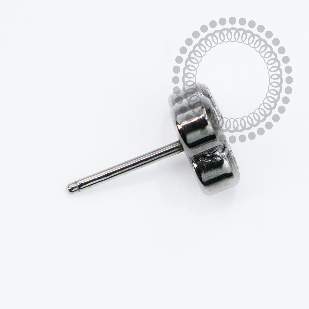 TN2266 Topo Trinity Circular CZ Push Pin Titânio ASTM F136
