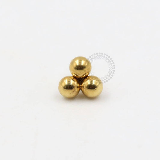 Topo Mini Trinity Esferas Push Pin Titânio PVD Gold