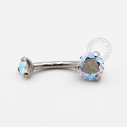 TN87 Navel Piercing Pedra Zirconia Boreal Titânio