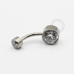 TN92 Navel Piercing Pedra Flat Zirconia Titânio CRISTAL/COLORS