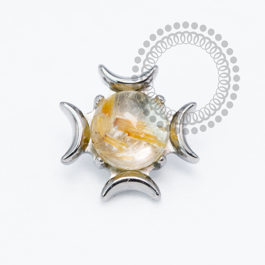 TN2089 Topo Rutilated Quartzo Titânio ASTM F136