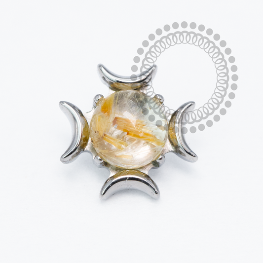 TN2089 Topo Rutilated Quartzo Titânio ASTM F136