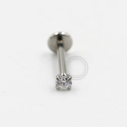 PB14 Labret Zirconia Rosca Interna  Aço 316L