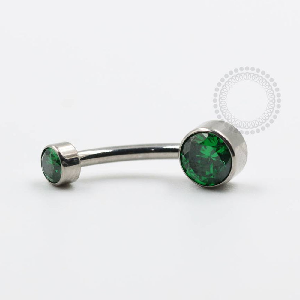 TN92 Navel Piercing Pedra Flat Zirconia Titânio CRISTAL/COLORS