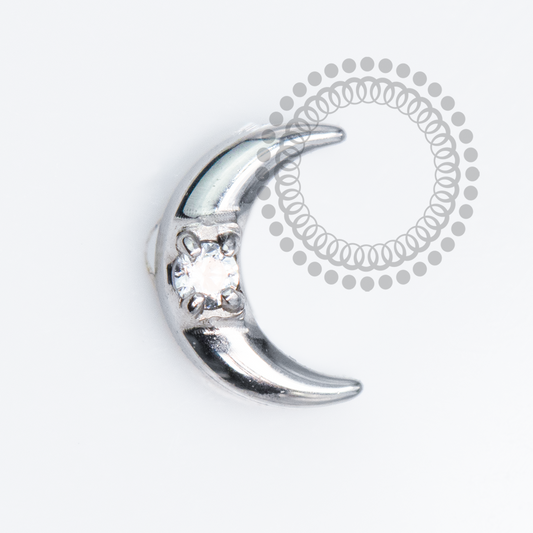 TN2081 Topo Mini Lua CZ Crescente Titânio ASTM F136