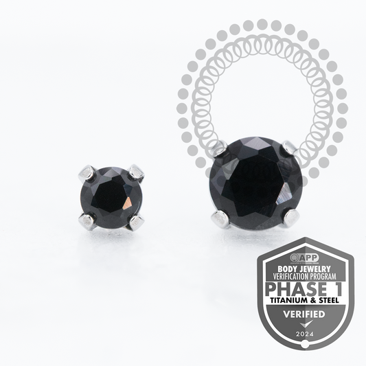 TT11 Topo CZ Black ProngSet Push Pin Titânio Mill®