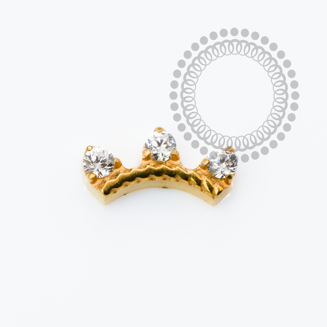 TN2347 Topo Arco 3 CZ Titânio PVD Gold