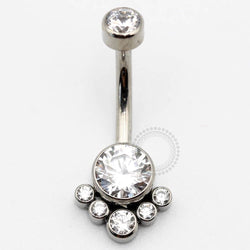 TN142 Navel Piercing Decorada Modelo 1 Titânio