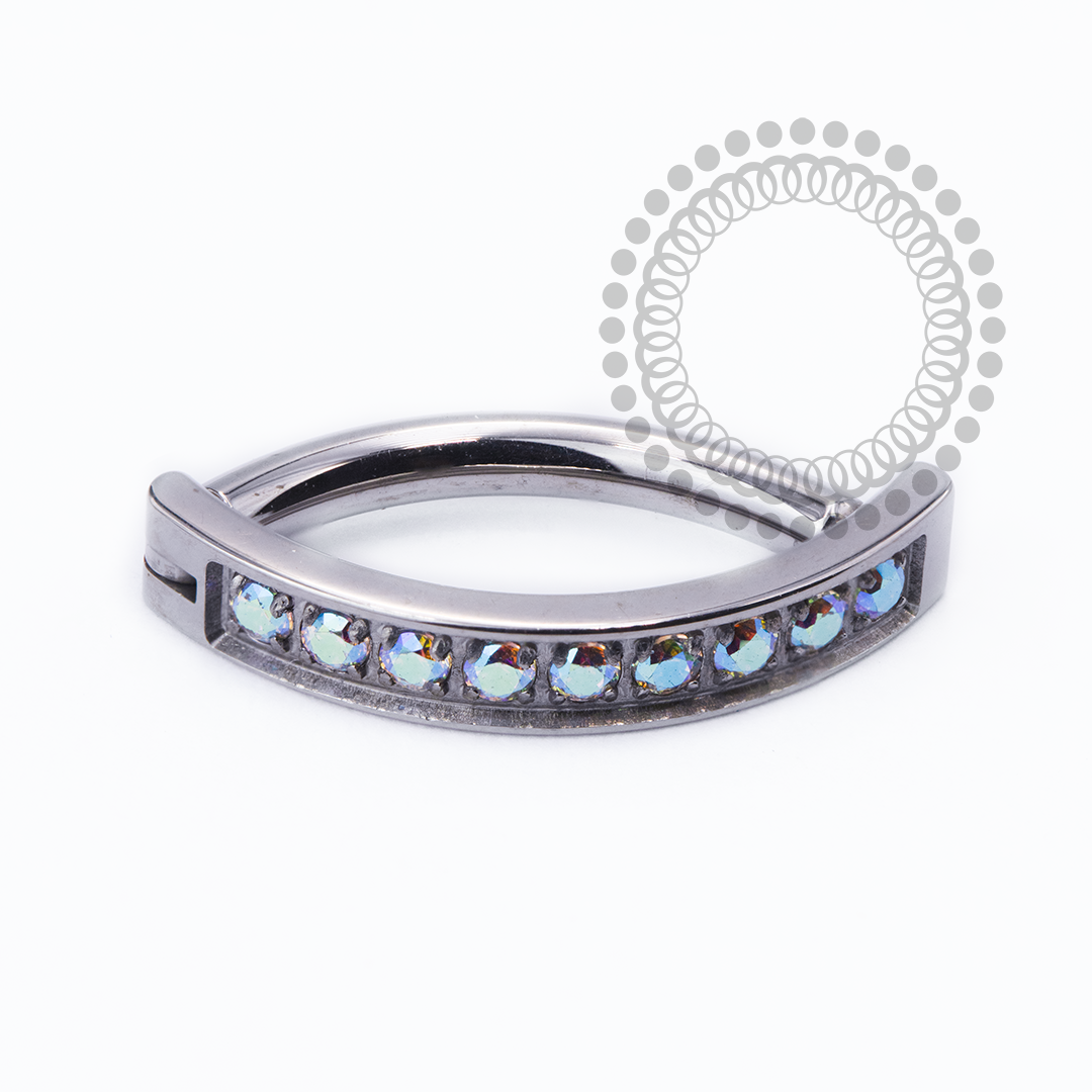 TN2503 Navel Belly Clicker CZ Boreal Titânio ASTM F136