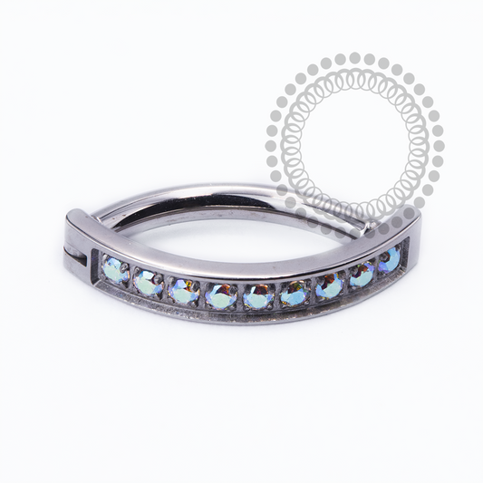 TN2503 Navel Belly Clicker CZ Boreal Titânio ASTM F136