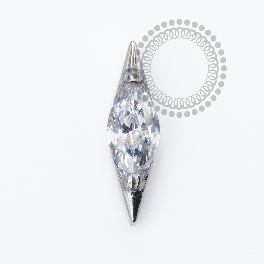 TN2360 Topo Marquise CZ Navete Titânio ASTM F136