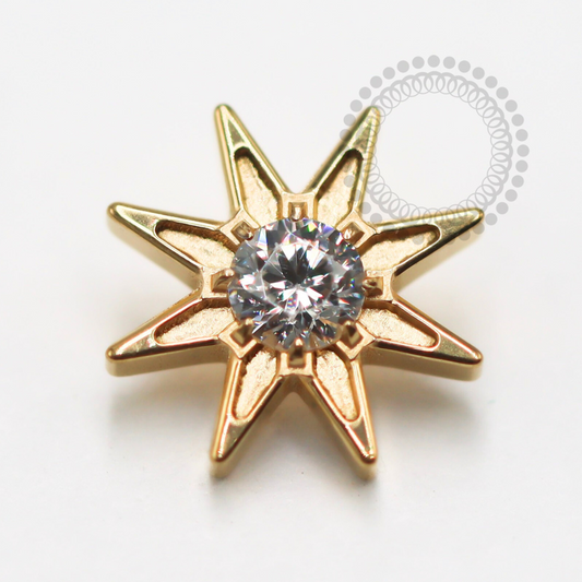 TN1581 Topo Estrela Divina Titânio PVD Gold