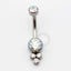 TN242-3 Navel Piercing Flat Stone Boreal 3 CZ Titânio