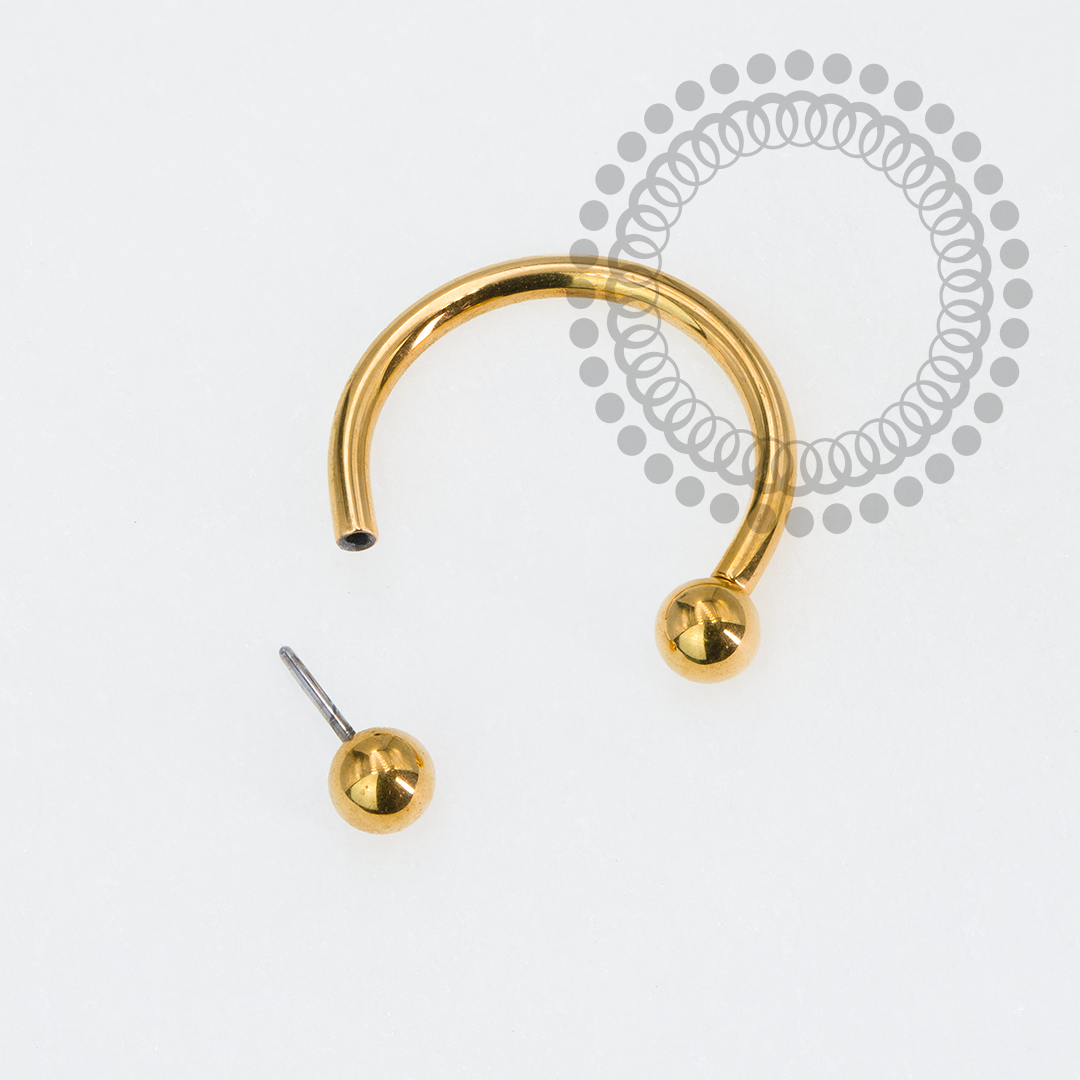 TN2255 Ferradura Push Pin Titânio PVD Gold