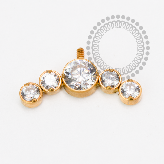 TN2045 Topo Cluster Vertical Helix Titânio PVD GOLD