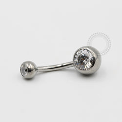 TN99 Navel Piercing Tradicional Stone CZ Cristal Titânio