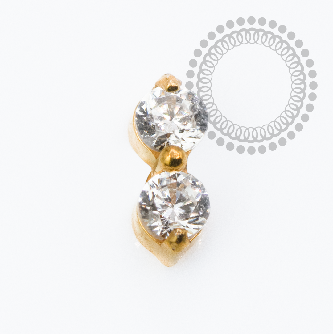 TN2346 Topo Micro Zirconia Dupla Titânio PVD Gold