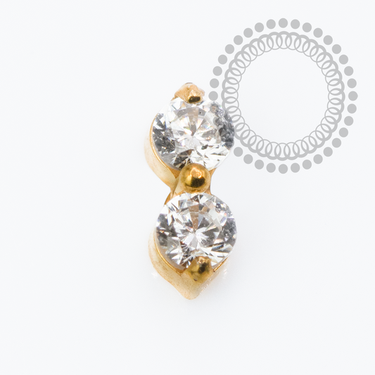 TN2346 Topo Micro Zirconia Dupla Titânio PVD Gold