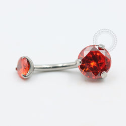 TN477 Navel Piercing Pedra Zirconia Dark Orange Titânio