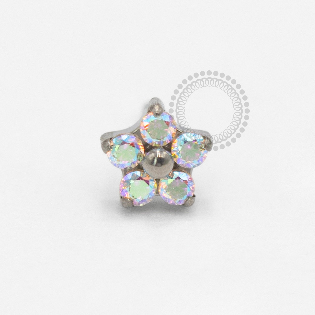 TN2374 Topo Flor Boreal Push Pin Titânio ASTM F136