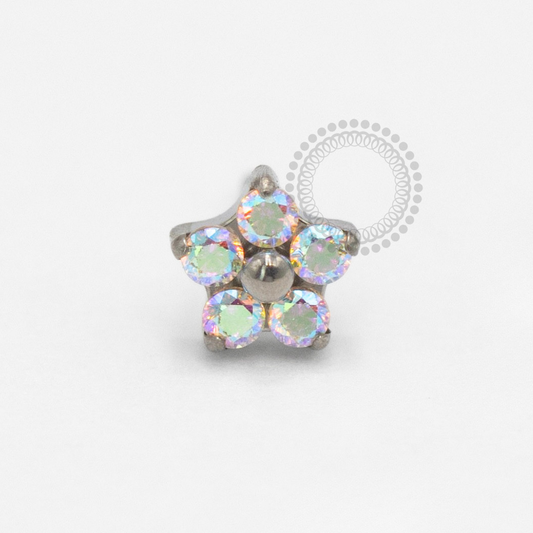 TN2374 Topo Flor Boreal Push Pin Titânio ASTM F136