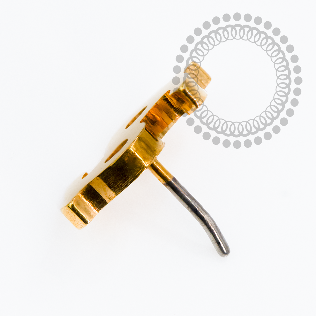 TN2267 Topo Cifrão Liso Push Pin Titânio PVD Gold