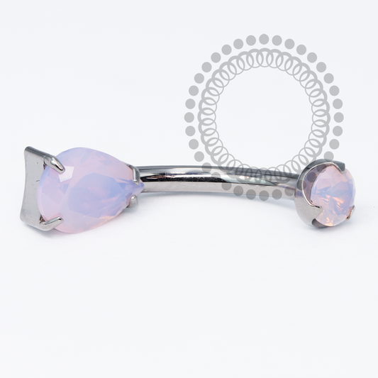 TN2062 Navel Gota Quartzo Rosa Titânio ASTM F136