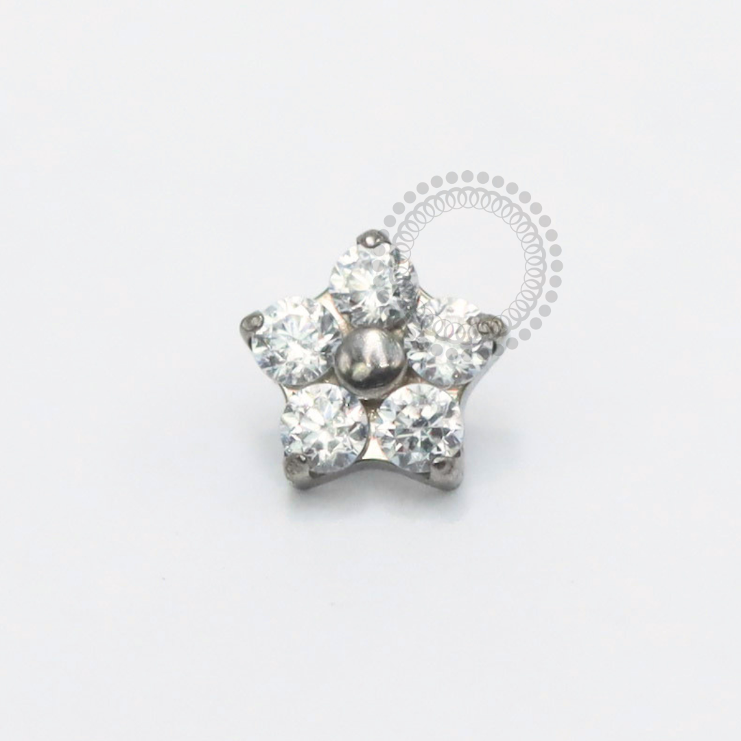 TN2380 Topo Flor Zirconias 3.8mm Titânio ASTM F136