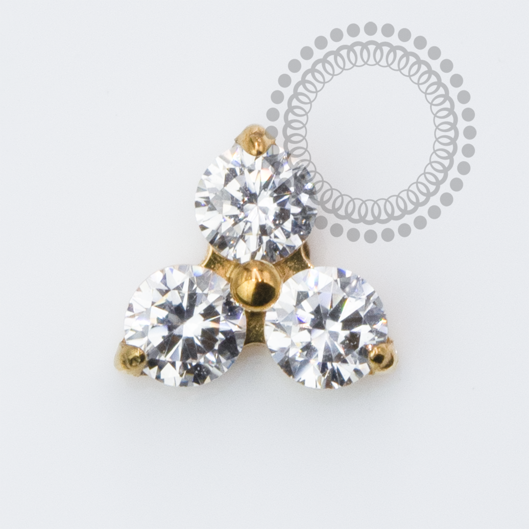 TN2316 Topo Trinity Lux Push Pin Titânio PVD Gold