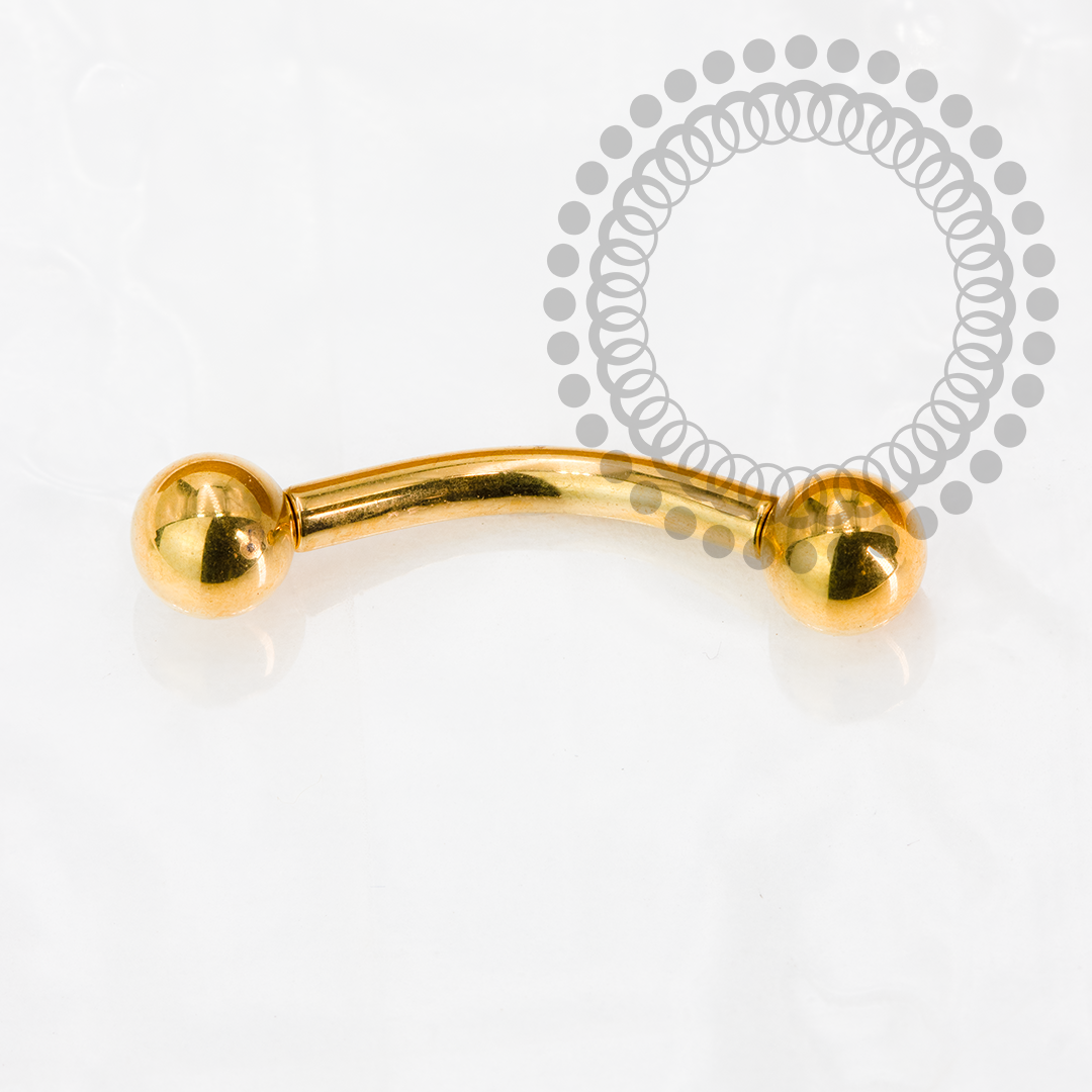 TN2174 Microbell Curvo Push Pin Titânio PVD Gold