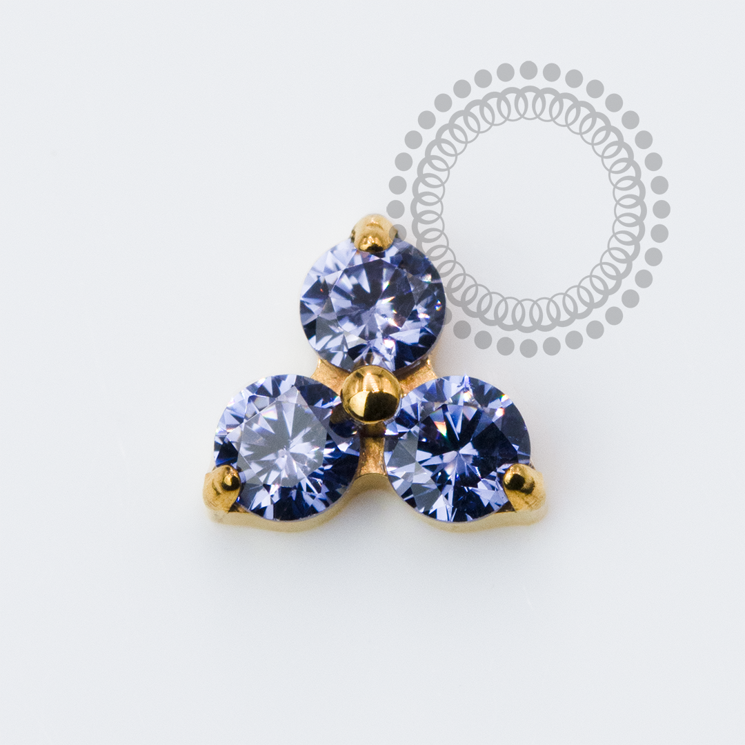 TN2316 Topo Trinity Lux Push Pin Titânio PVD Gold