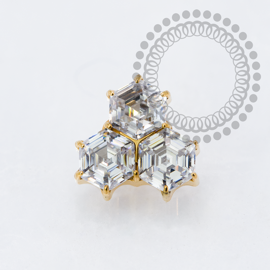 TN2135 Topo Colmeia Zirconia Titânio PVD Gold