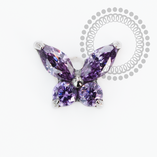 TN2196 Topo Borboleta Detalhada Roxo Titânio ASTM F136