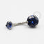 TN70 Navel Piercing Pedra Zirconia Dark Blue Titânio