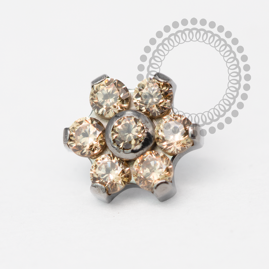 TN2031 Topo Flor Champanhe 3.5 Titãnio ASTM F136