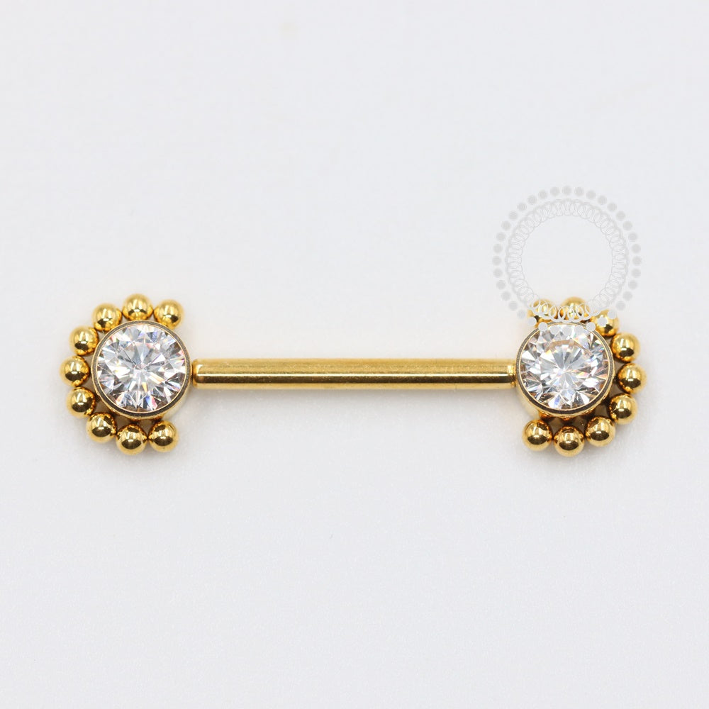 TN1041 Nipple Jewelry Indiana Push Pin Titânio PVD Gold