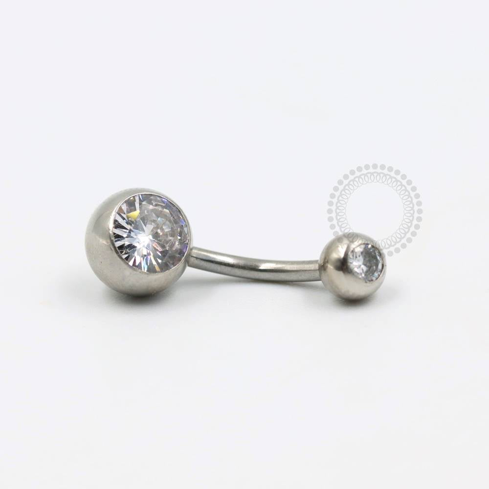 BZ01 Navel Piercing Zirconia Cúbica Aço 316L