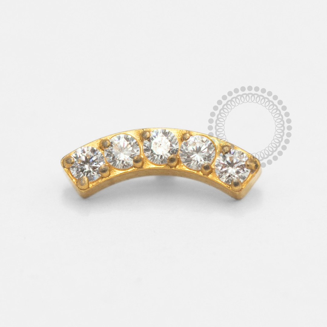 TN2393 Topo Cluster 5 CZ Titânio PVD Gold