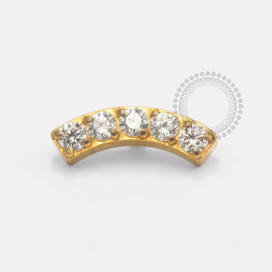 TN2393 Topo Cluster 5 CZ Titânio PVD Gold