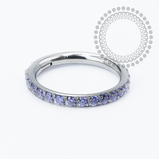 TN2341 Segmento Cravejado CZ Violeta Titânio ASTM F136
