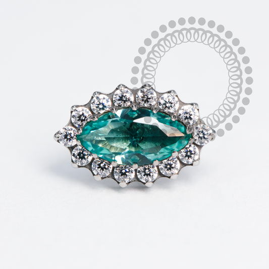 TN2123 Topo Marquise CZ Push Pin Titanio ASTM F136