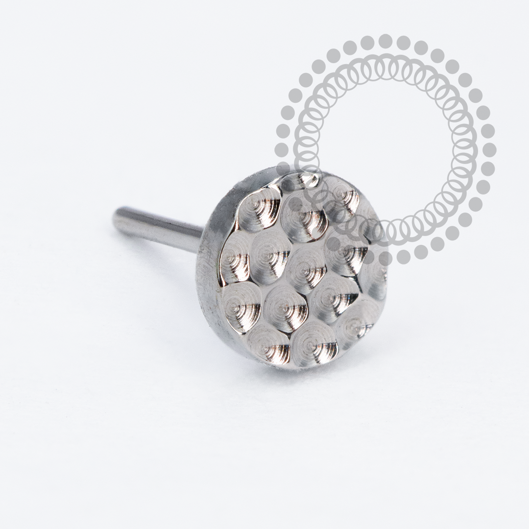 TN2105 Topo Disco Martelado Push Pin Titânio ASTM F136