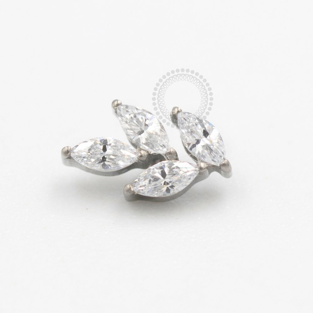 TN704 Topo Galho 4 Folhas CZ Titanio ASTM F136