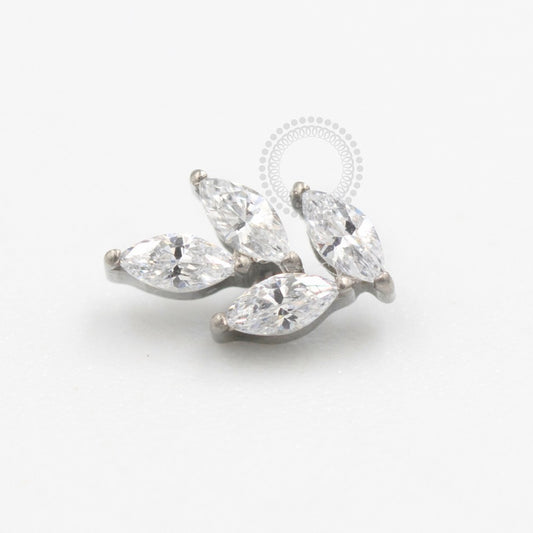 TN704 Topo Galho 4 Folhas CZ Titanio ASTM F136