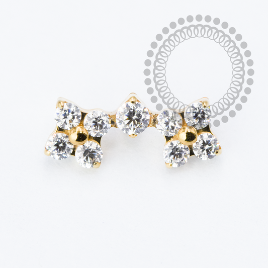 Topo Mini Cluster Trinitys e CZ Central Titânio PVD Gold