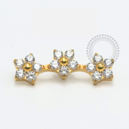 TN2402 Topo Micro Cluster Flores Titânio PVD Gold