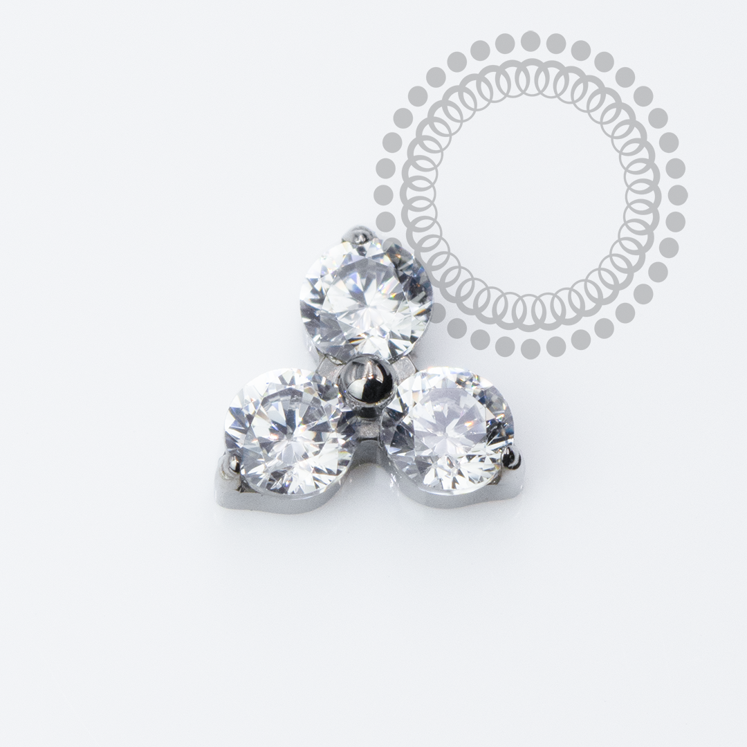 TN2280 Topo Trinity CZ Push Pin Titânio ASTM F136