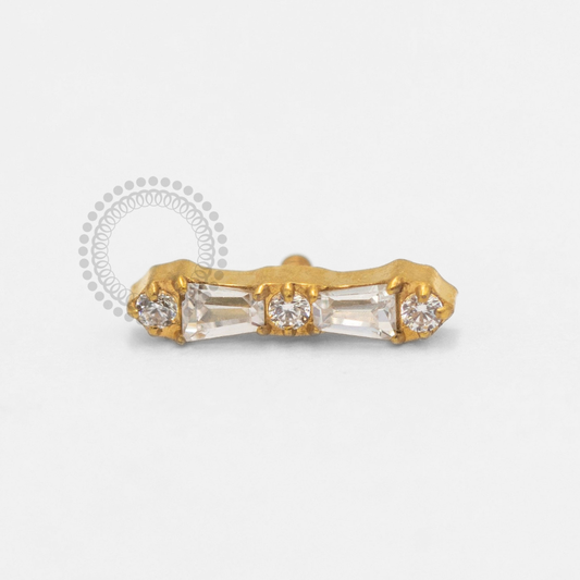 TN2385 Topo Mini Gravatinha Detalhada CZ PVD Gold